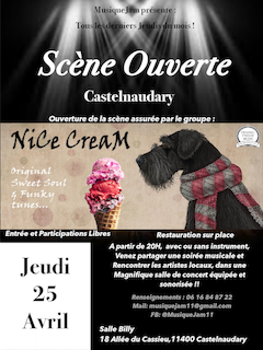Concert NiCe Cream + Scène Ouverte à Castelnaudary