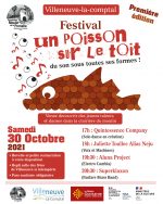 Affiche du festival de l'association " Un poisson sur le toit"