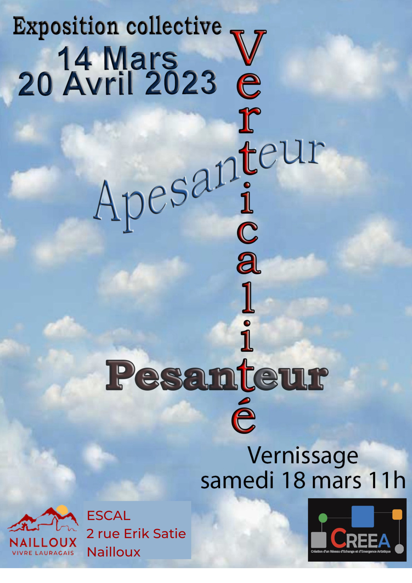Exposition : "Apesanteur, Pesanteur, Verticalité" par l'association CREEA
