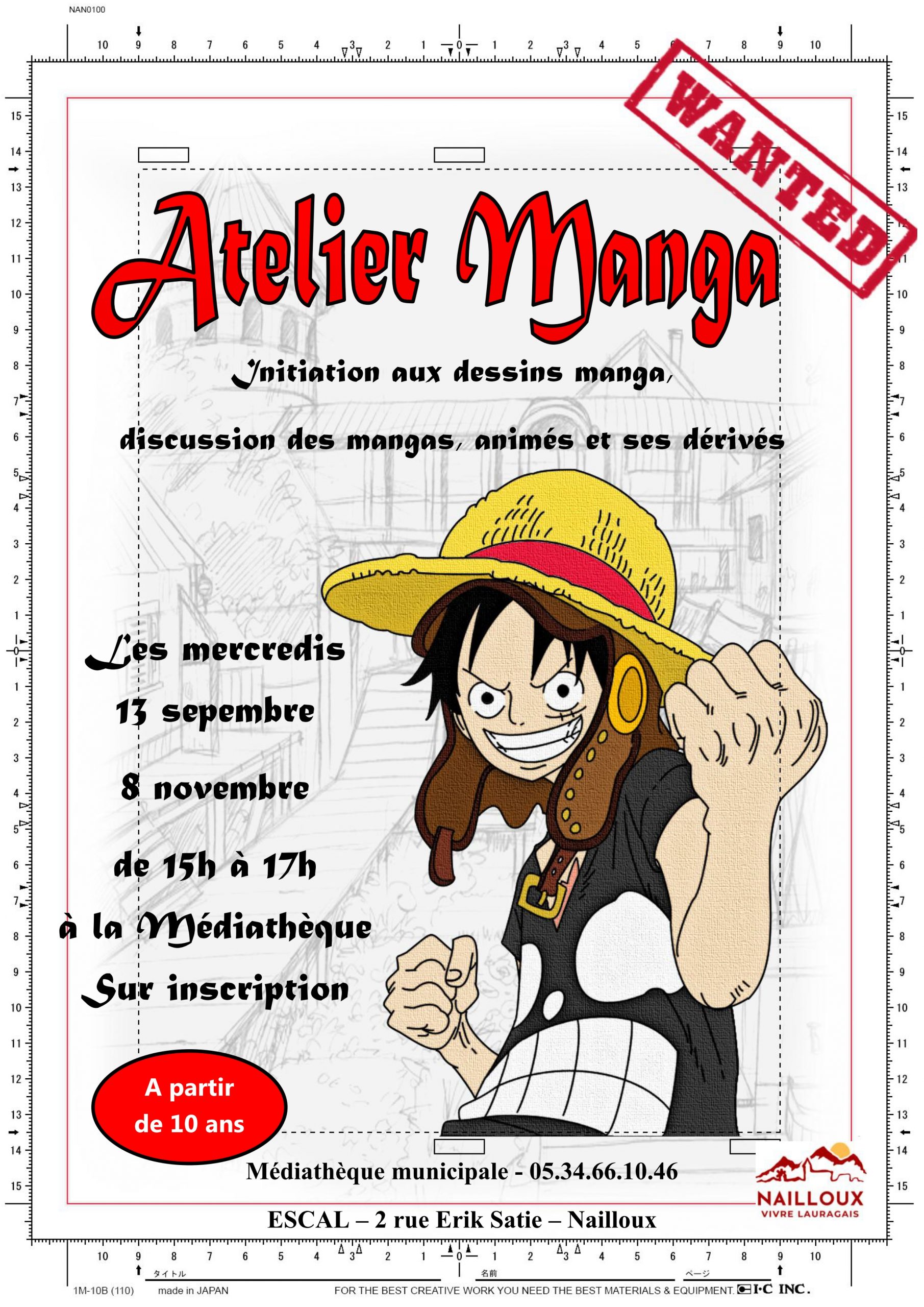 Atelier Manga - Report du mercredi 14 septembre
