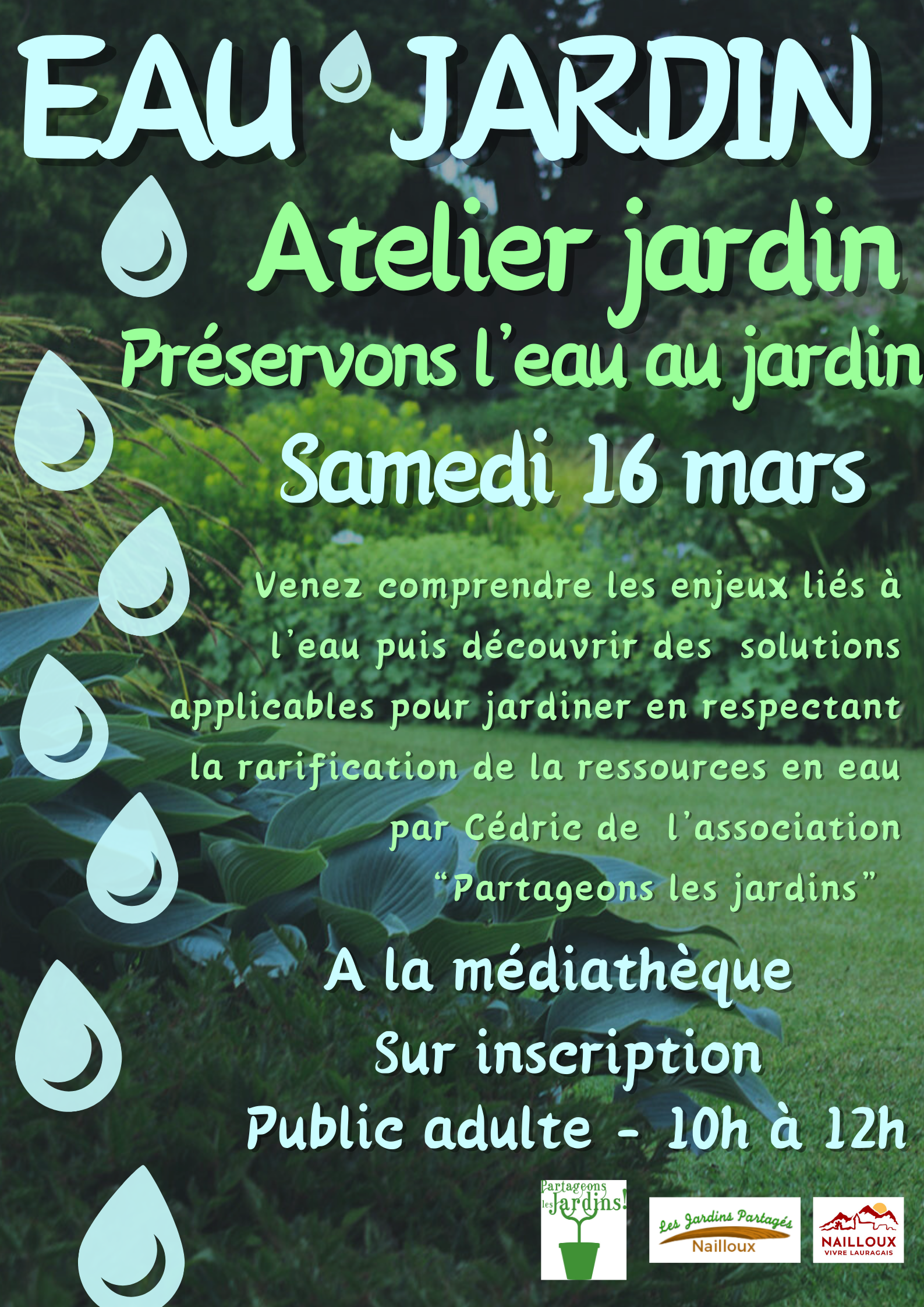Eau'Jardin - Atelier Jardin "Préservons l'eau au jardin"