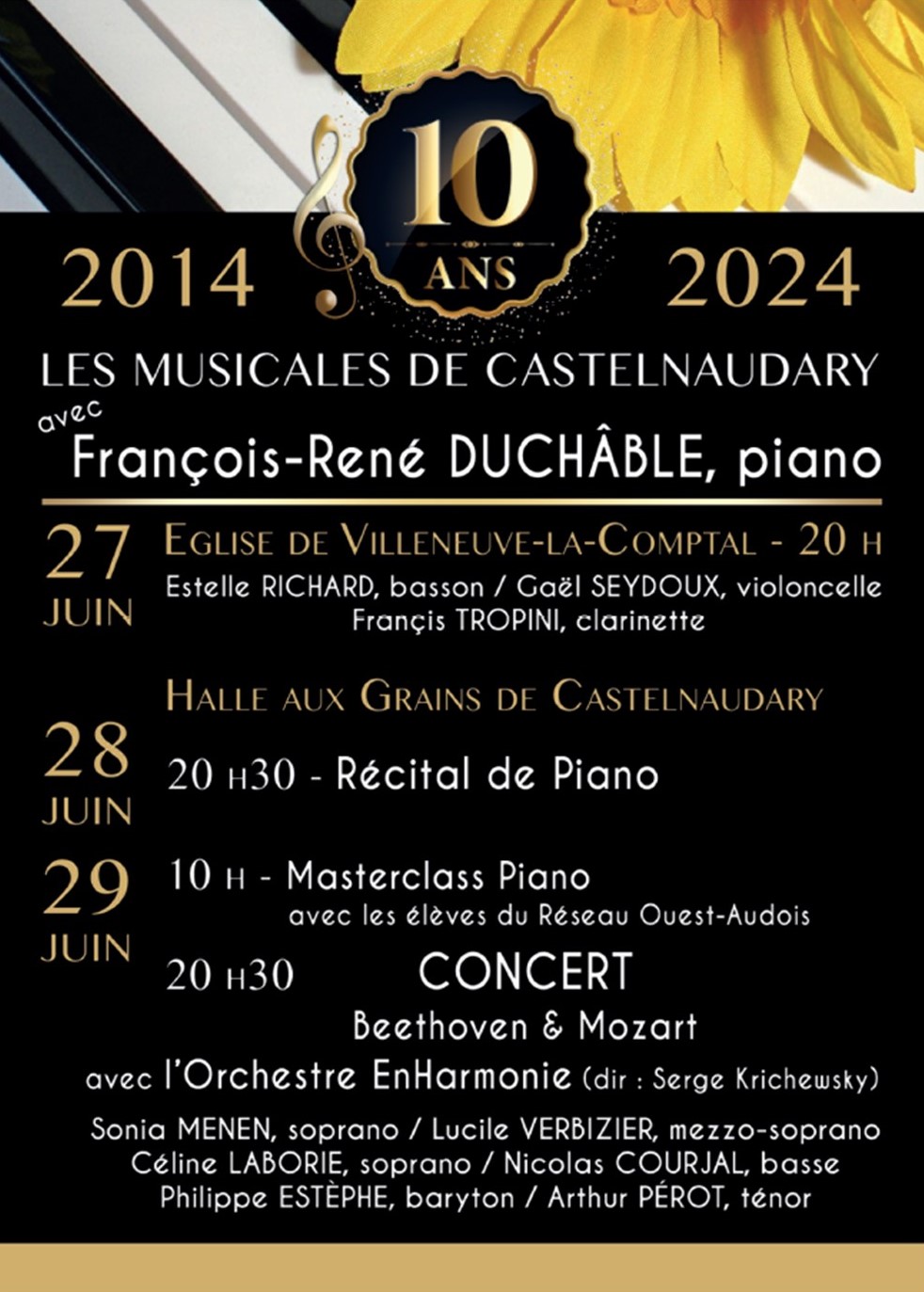 GRAND FESTIVAL DES MUSICALES DE CASTELNAUDARY - 10 ANS - 2014/2024
