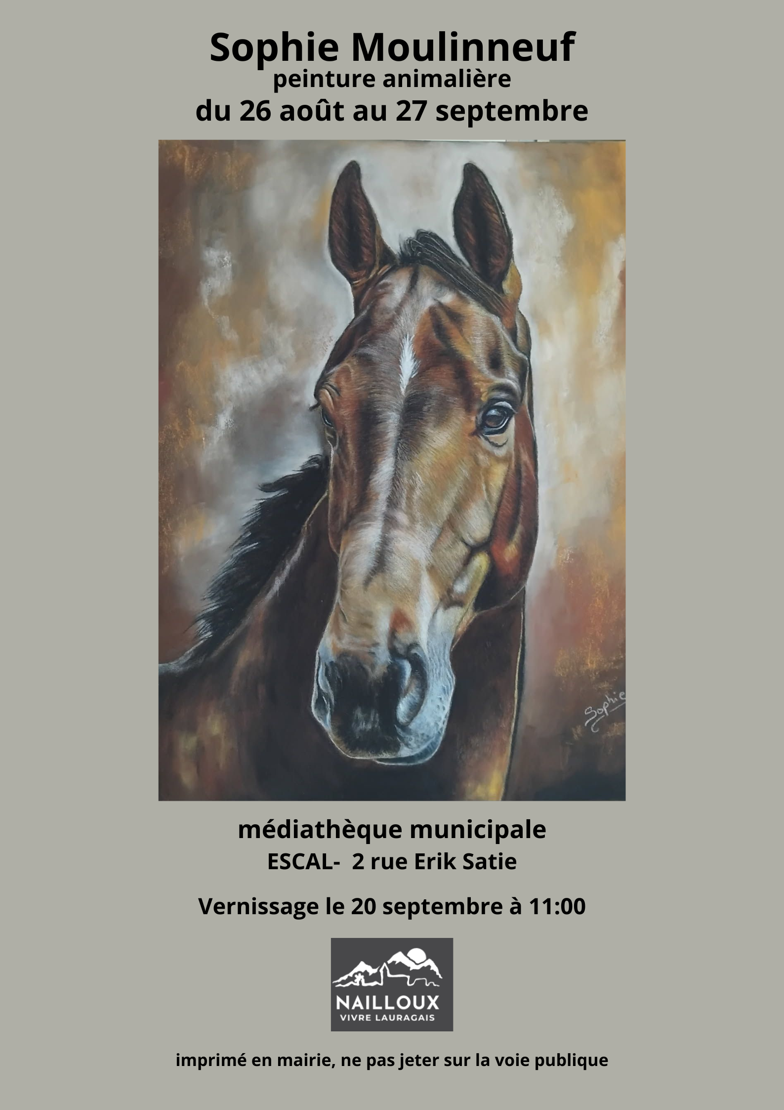 Exposition : Peintures animalières par Sophie Moulinneuf