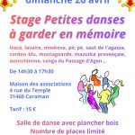 Stage Petites danses à garder en mémoire
