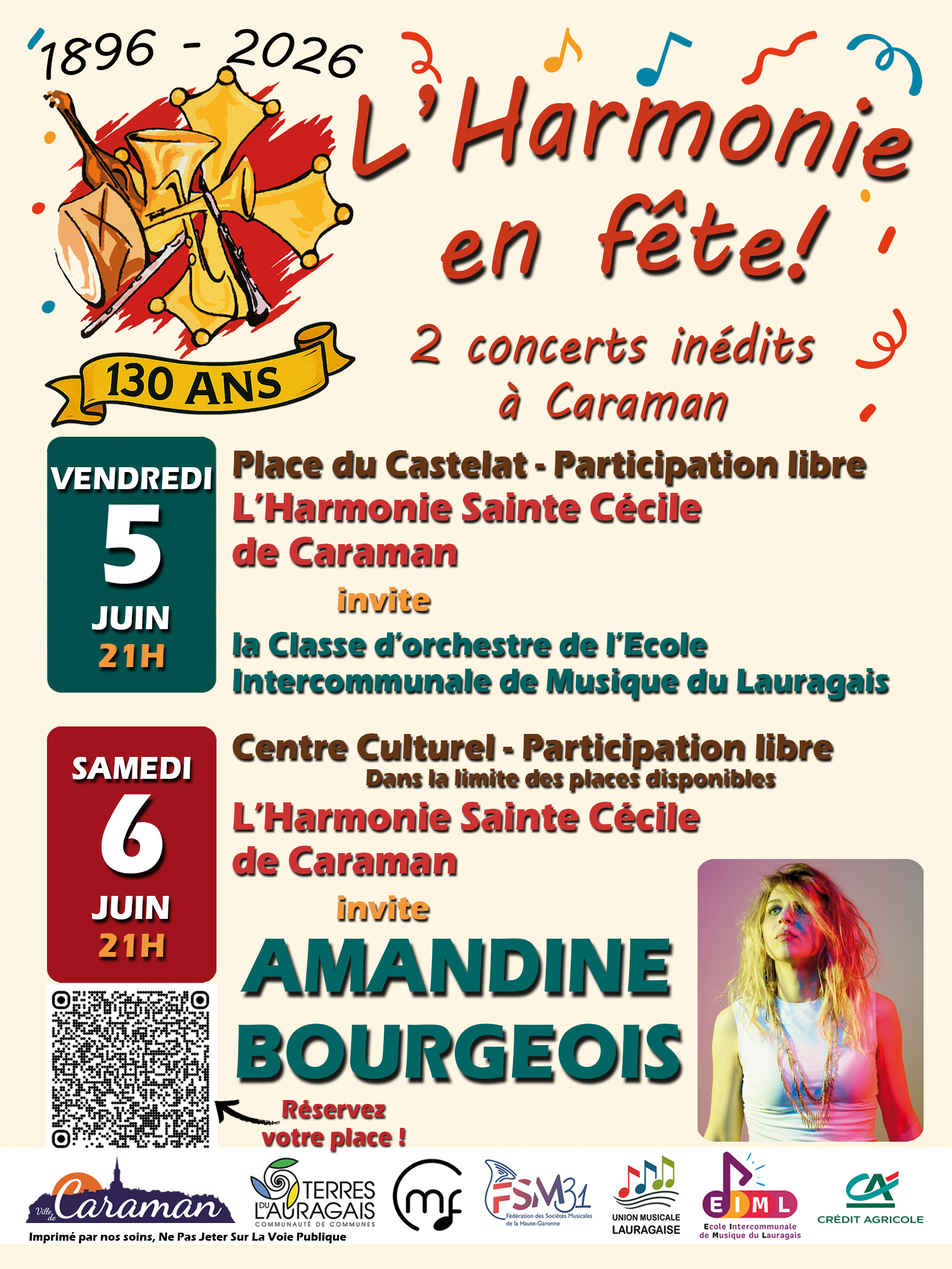 Concerts des 130 ans de l'Harmonie Sainte-Cécile de Caraman